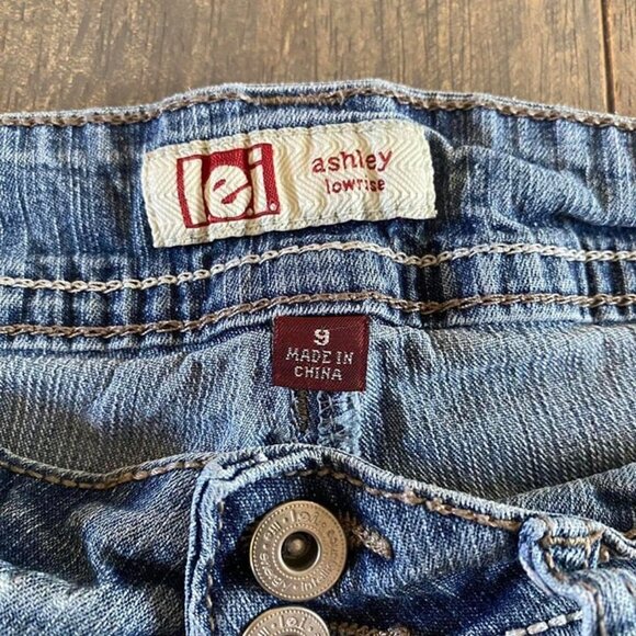 Vintage Y2k LEI Low rise Womens Size 9 Blue Jeans Emellished Pocket Boot - Picture 4 of 7